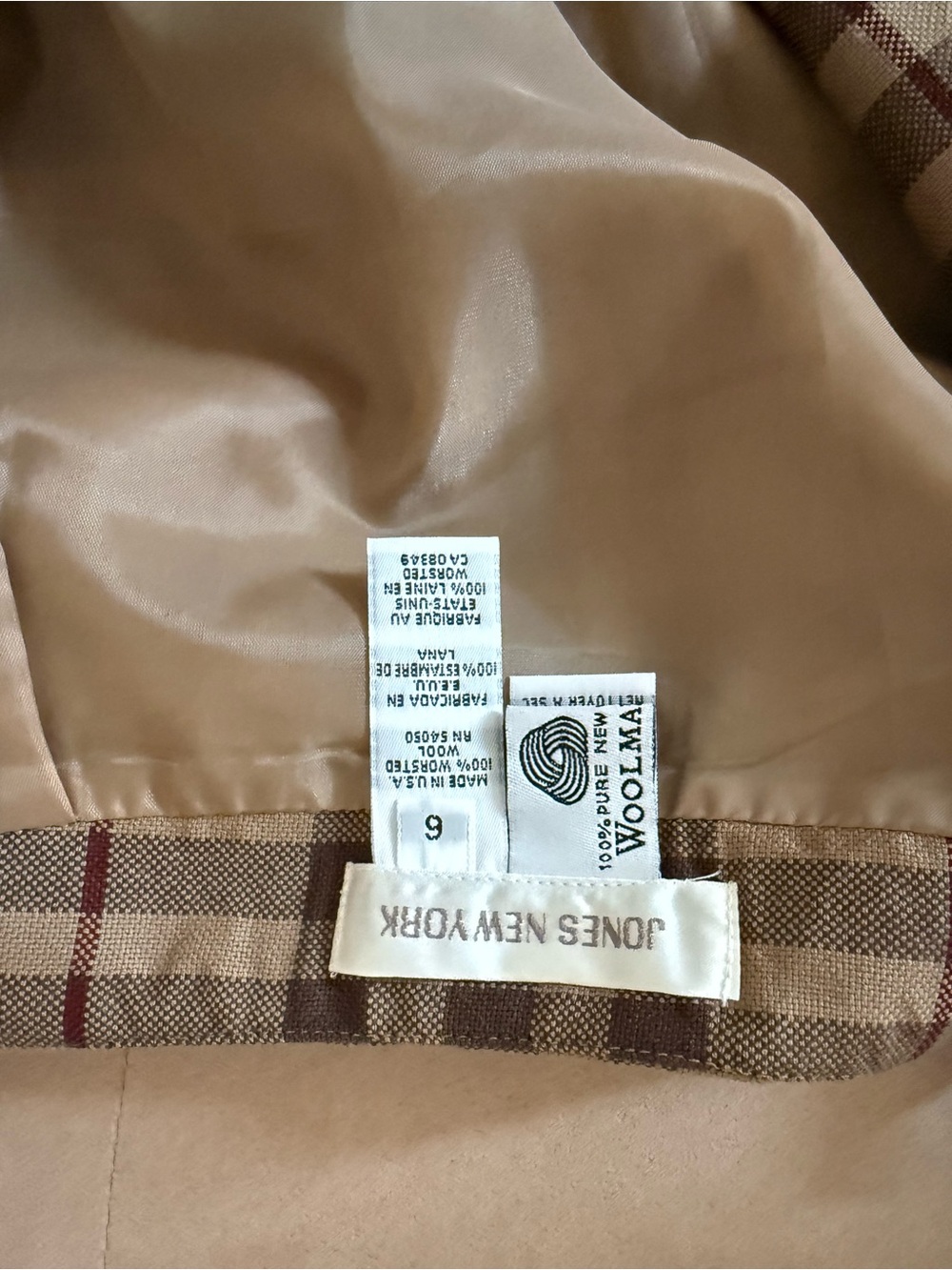 Jones New York Beige Plaid Midi Skirt - Picture 4 of 4